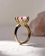 Rose Ring Rose Quartz Gold