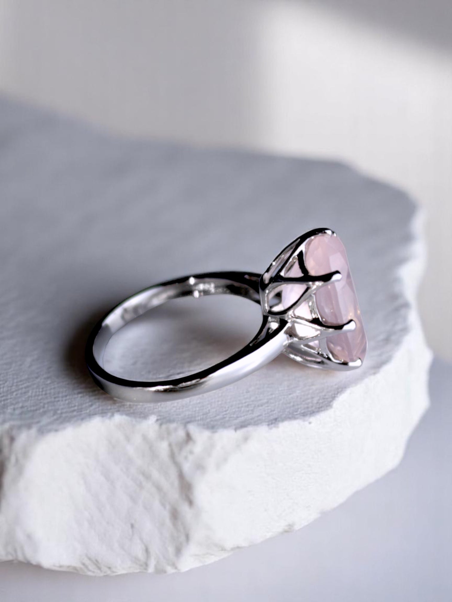 Rose Ring Rose Quartz Silver