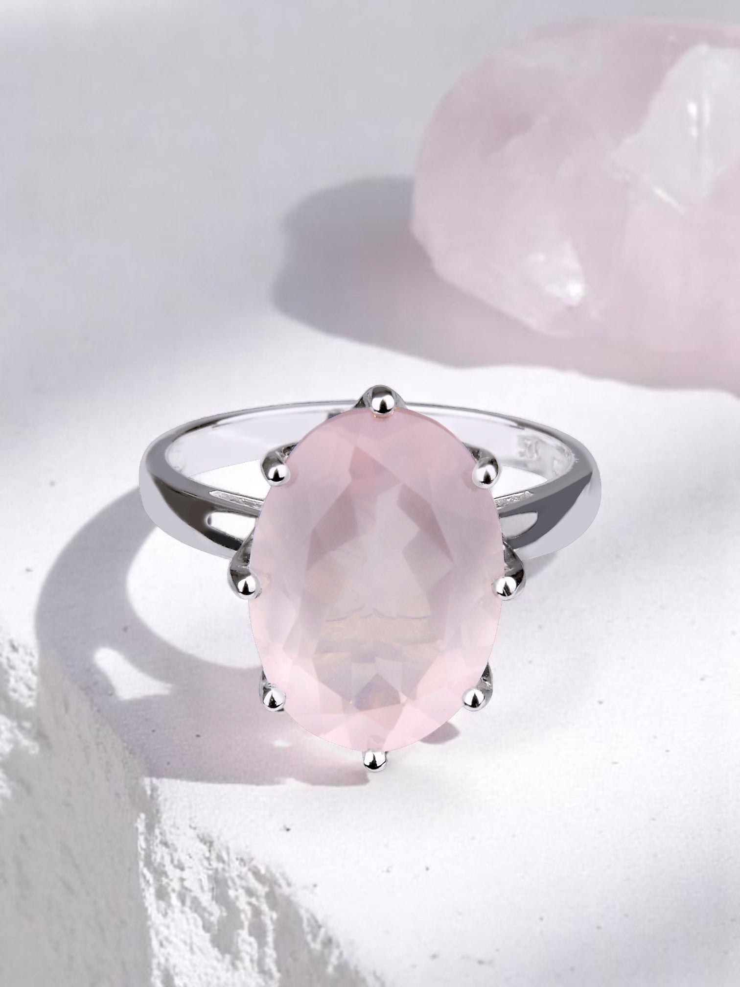 Rose Ring Rose Quartz Silver