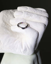 Edelstein Ring Silber - Silberring Gehämmert Topas, Amethyst, Rauchquarz, Rosa Saphir Ring Hidden Inner Strength
