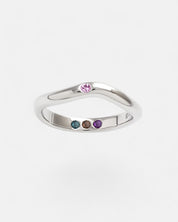 Silver ring polished pre-set topaz Hidden Inner Strength