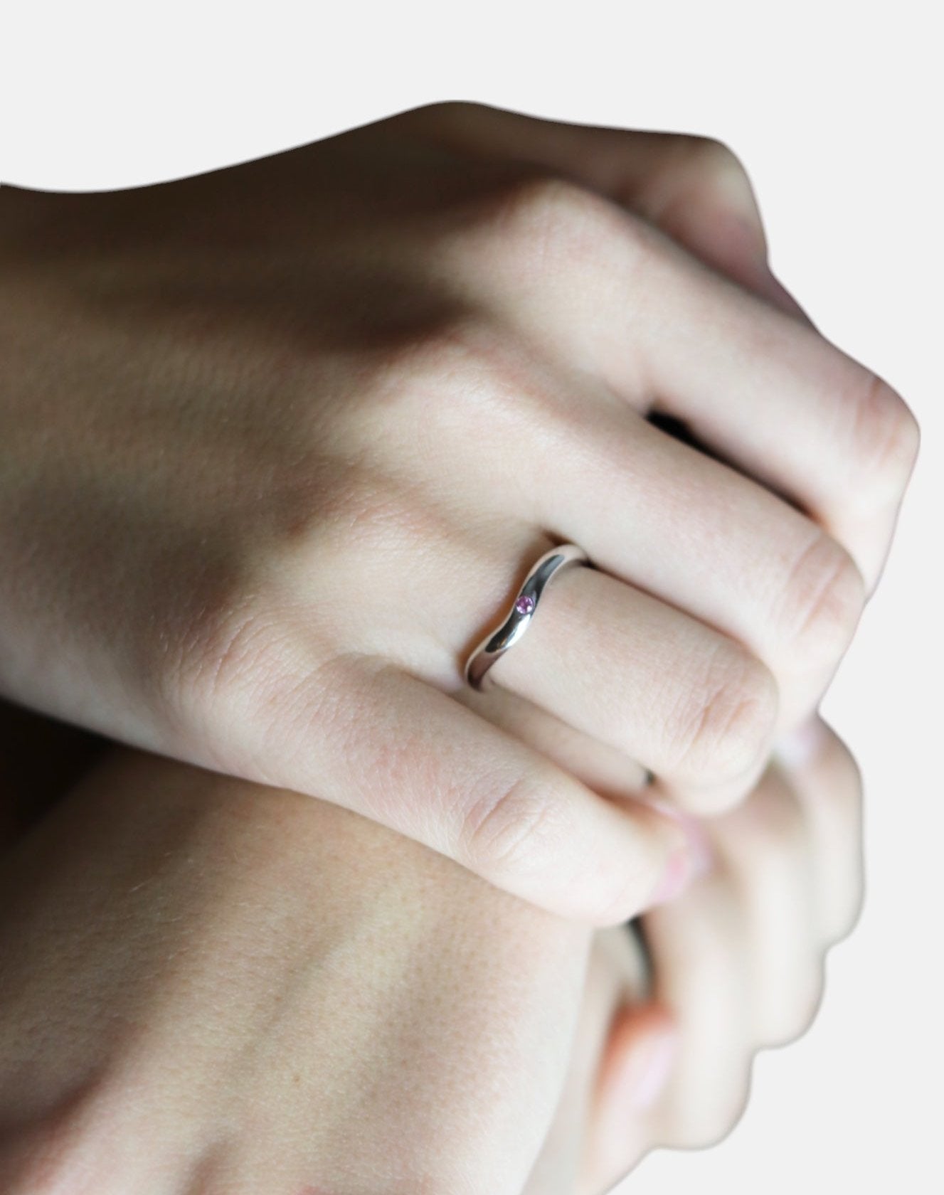 Silver ring polished pre-set topaz Hidden Inner Strength