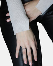 Silver ring polished pre-set topaz Hidden Inner Strength