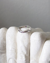 Silver ring polished pre-set topaz Hidden Inner Strength
