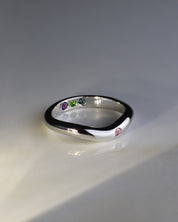 Silver ring polished pre-set topaz Hidden Inner Strength