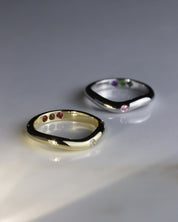 Silver ring polished pre-set topaz Hidden Inner Strength