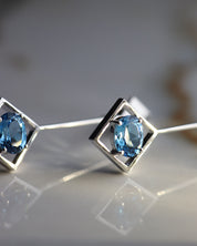 Sparkling Earrings Topaz Silver