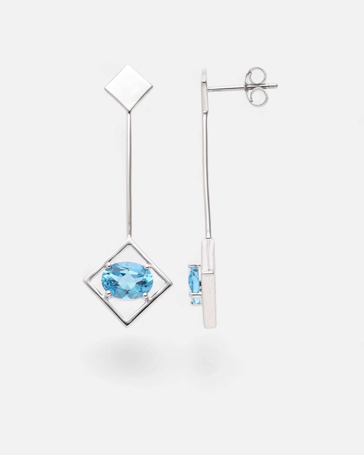 Sparkling Earrings Topaz Silver