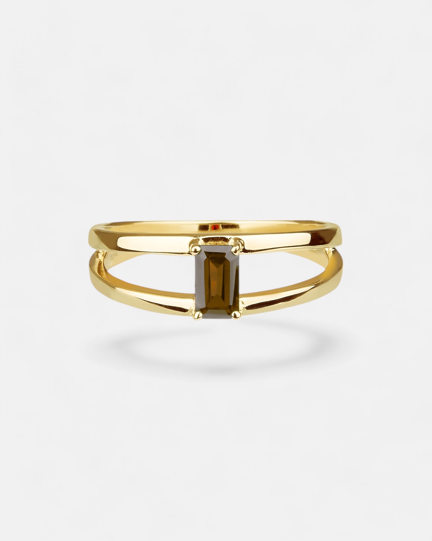 Stressreduzierung Ring Rauchquarz Gold