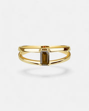 Stressreduzierung Ring Rauchquarz Gold
