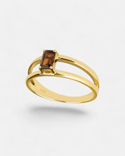 Stressreduzierung Ring Rauchquarz Gold
