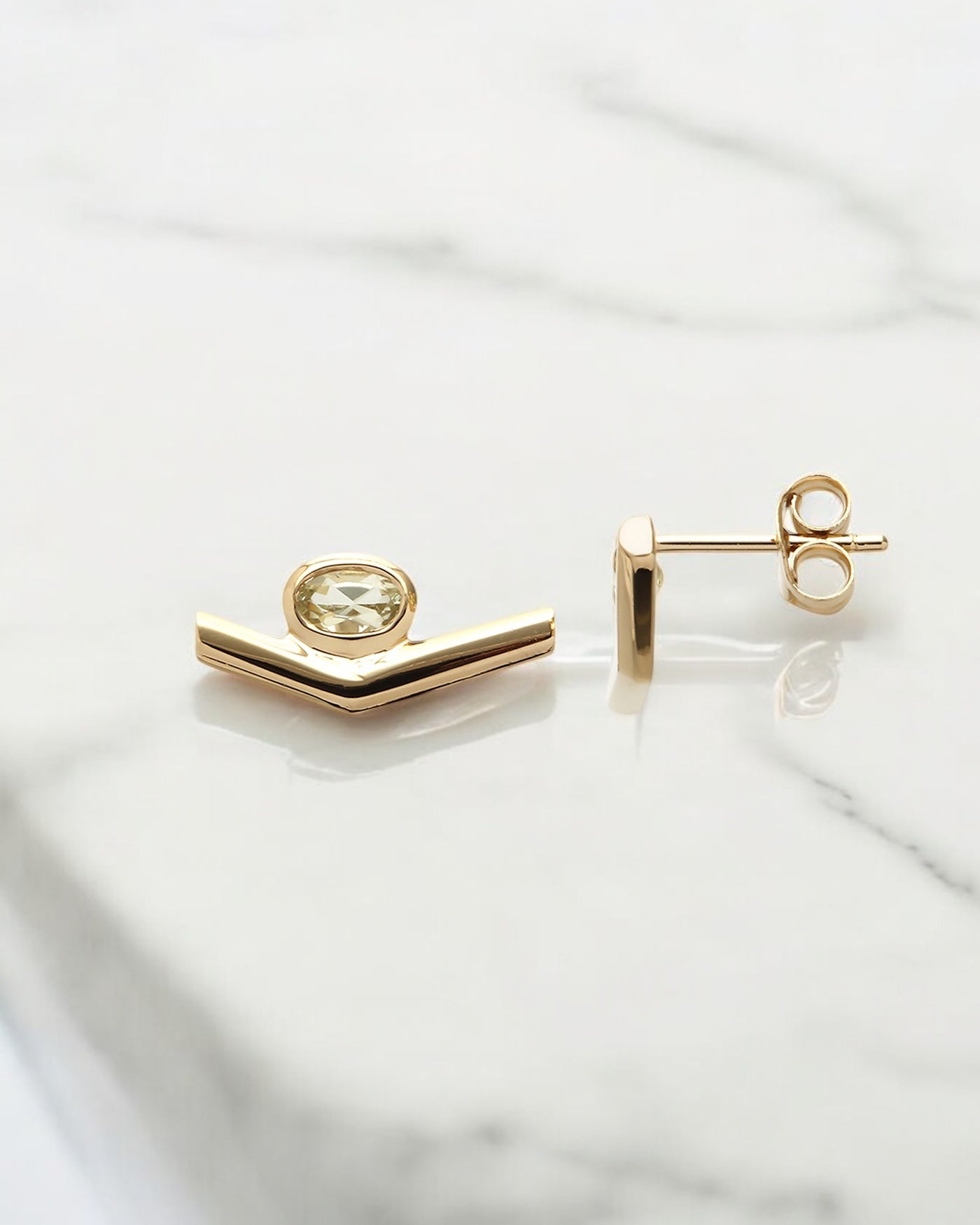 Transforming Ohrstecker Lemonquarz Gold