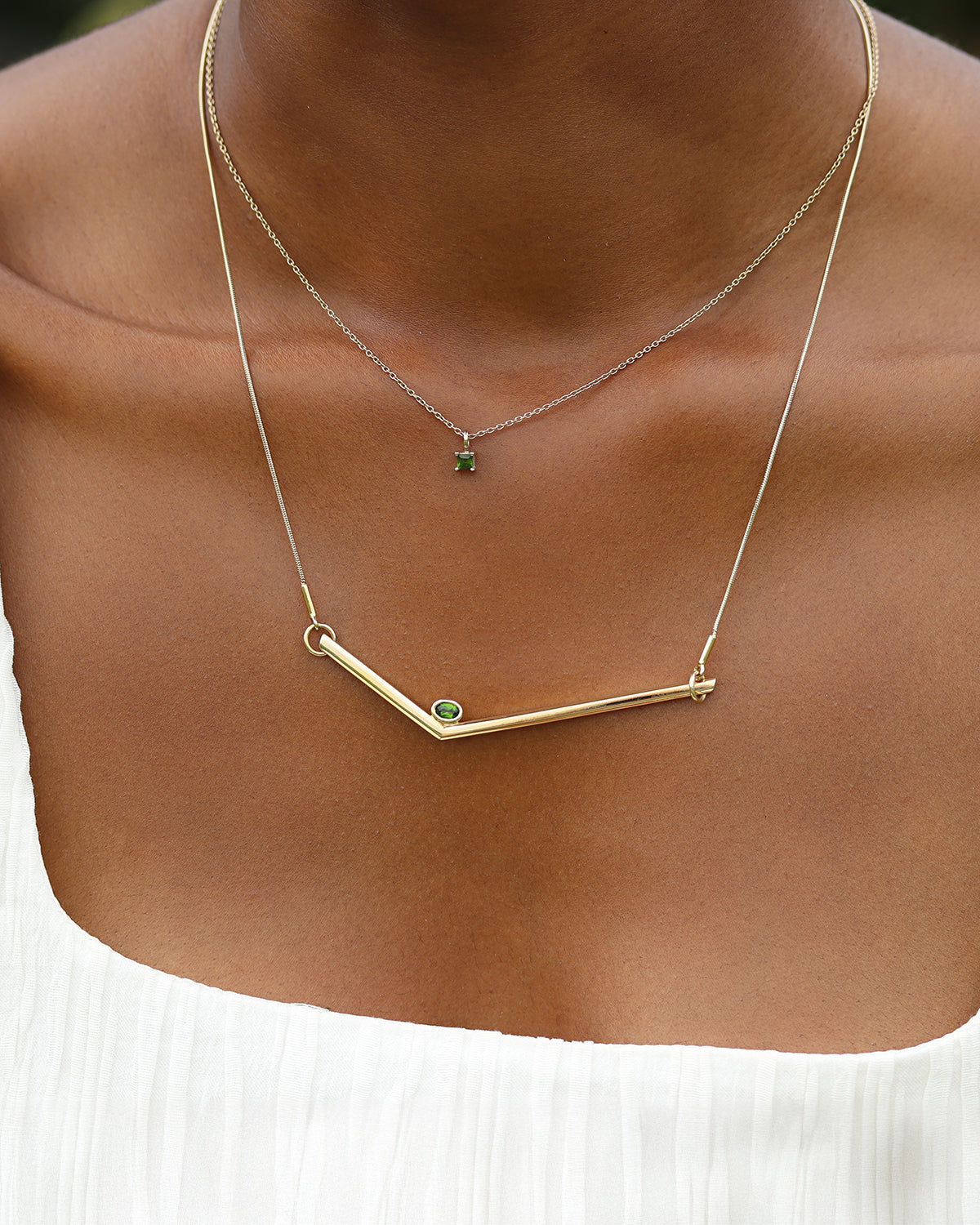 Chromdiopsid Kette Kreativität - Goldkette Damen - Carolin Stone Jewellery