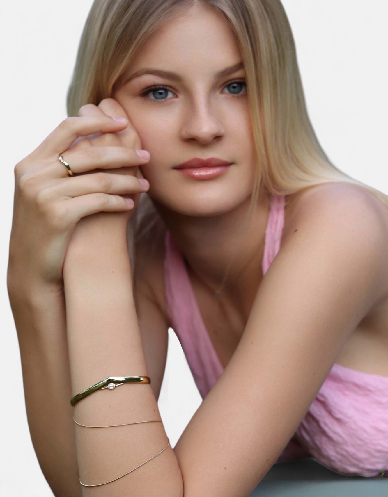 Unlimited Love Armreif Rosenquarz Gold
