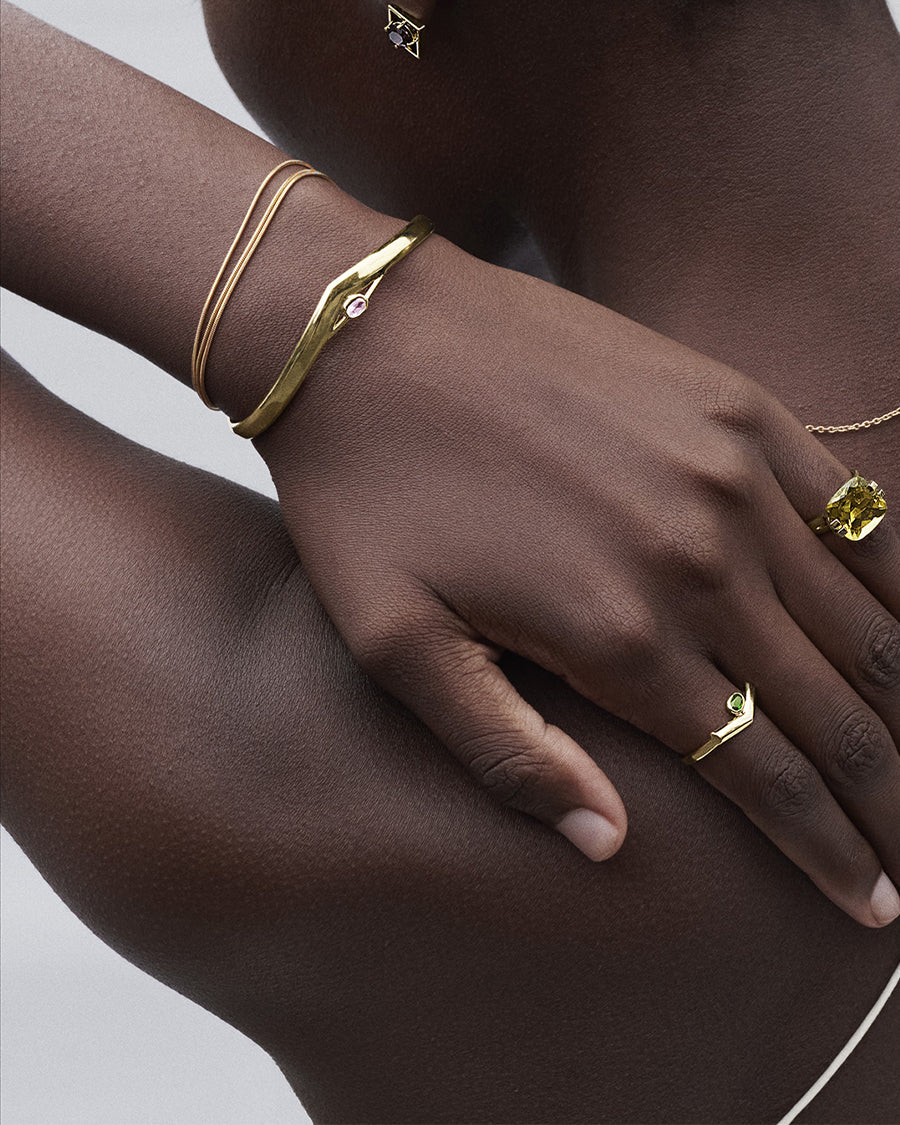 Unlimited Love Armreif Rosenquarz Gold