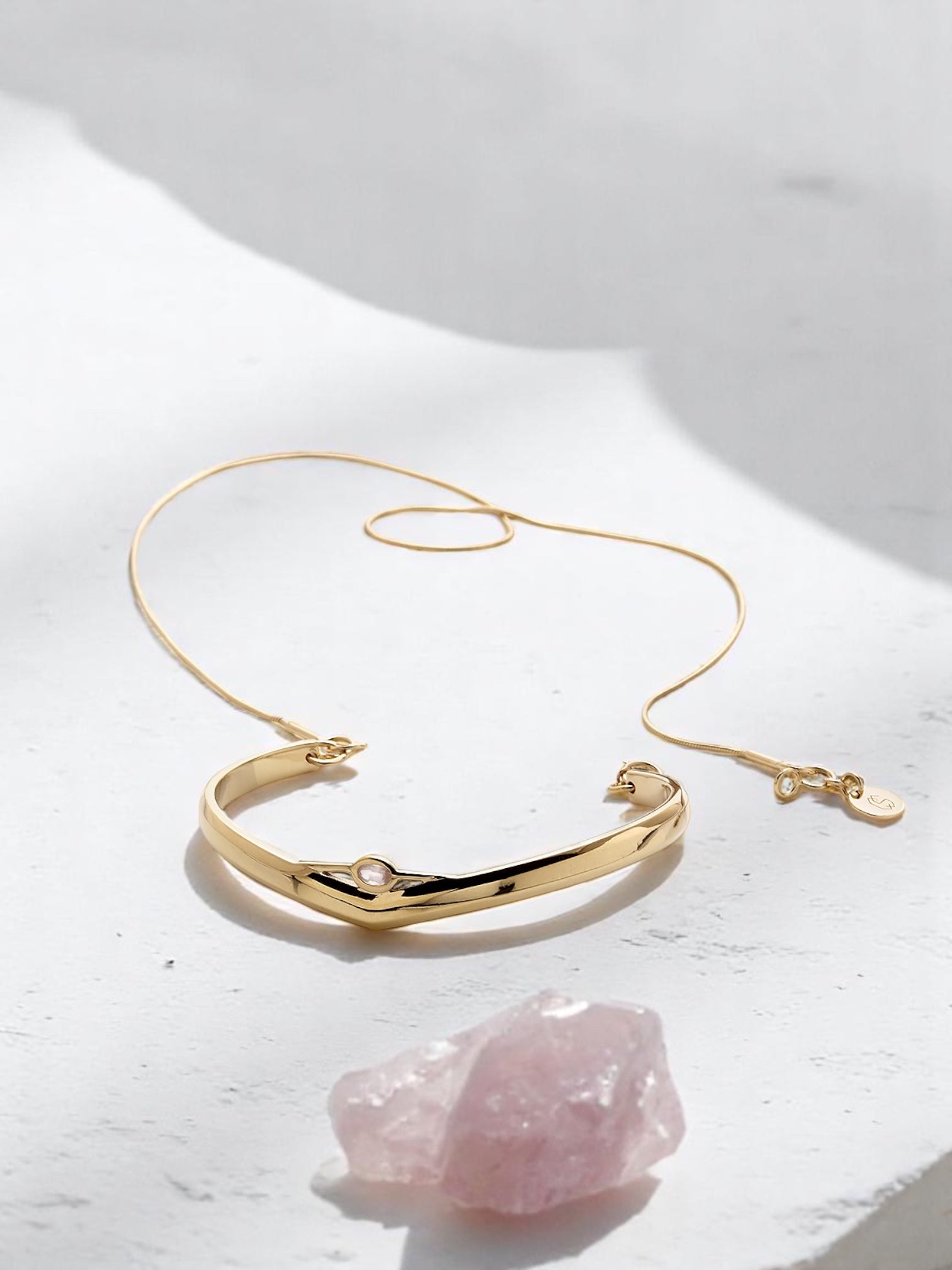 Unlimited Love Armreif Rosenquarz Gold