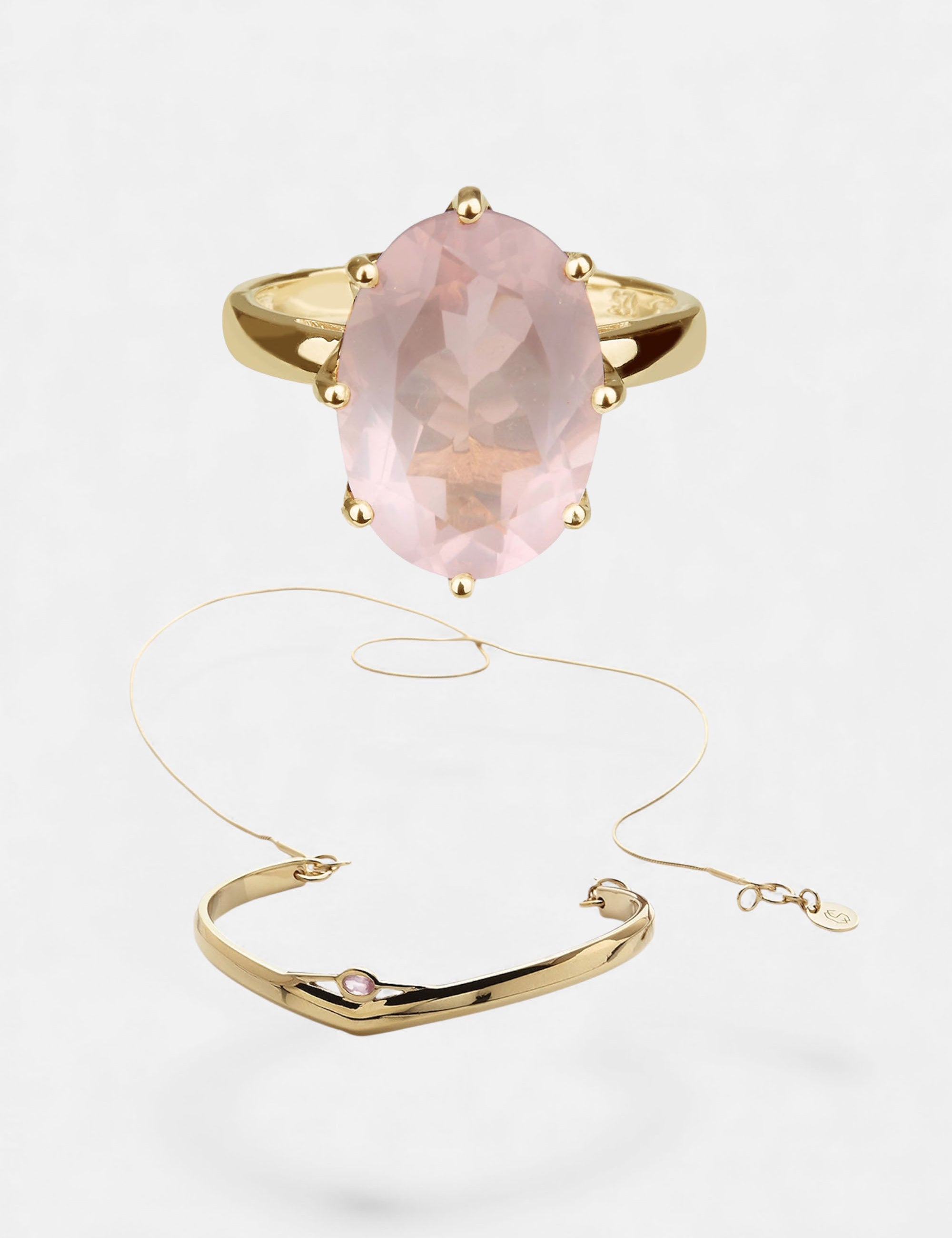 Carolin_Stone_Jewellery_Unlimited_Love_Armreif_Rosenquarz_Rose_Ring_Gold_Set.jpg