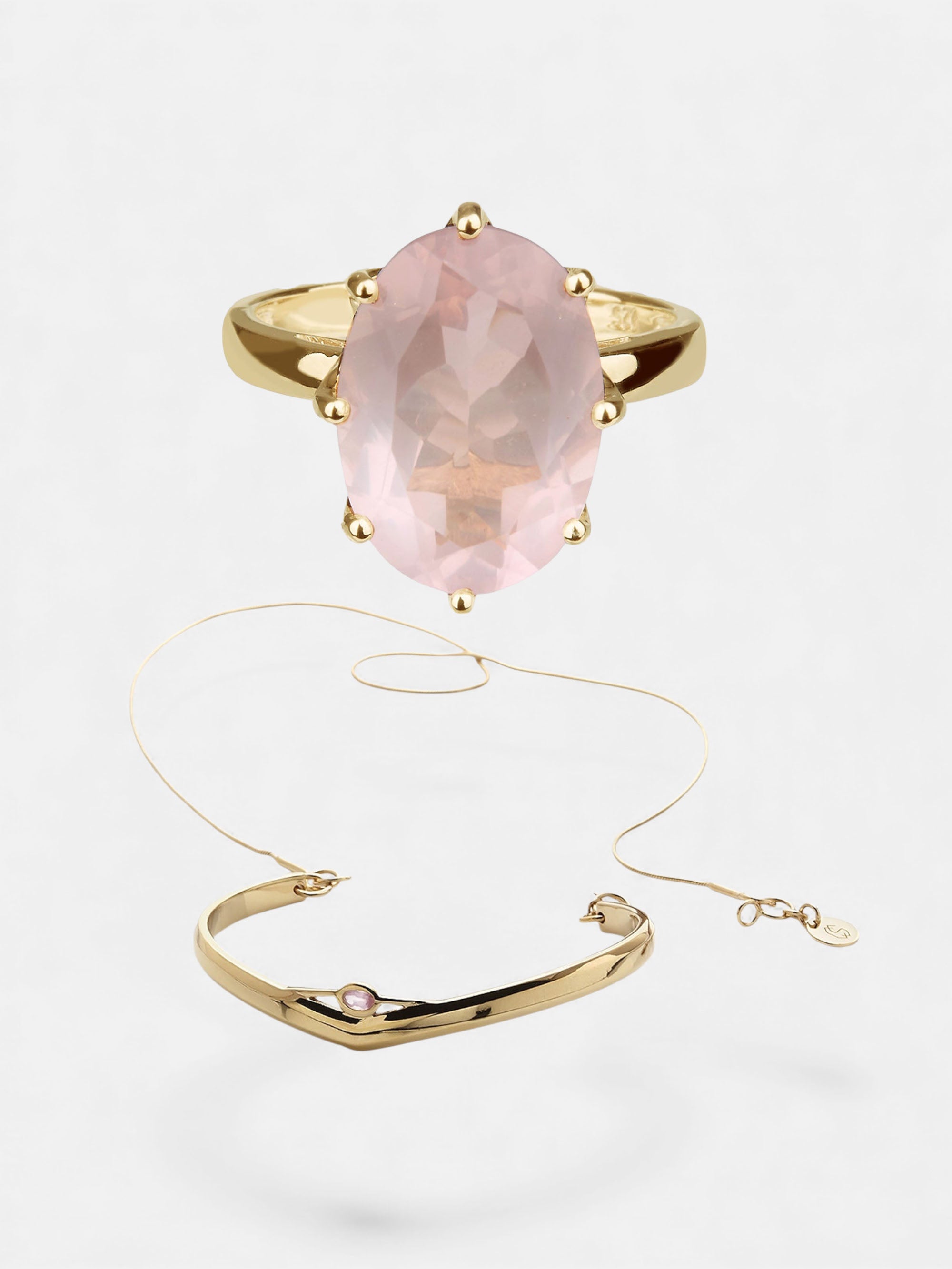 Rose Quartz jewellery-Set – Self-love, strength in duo