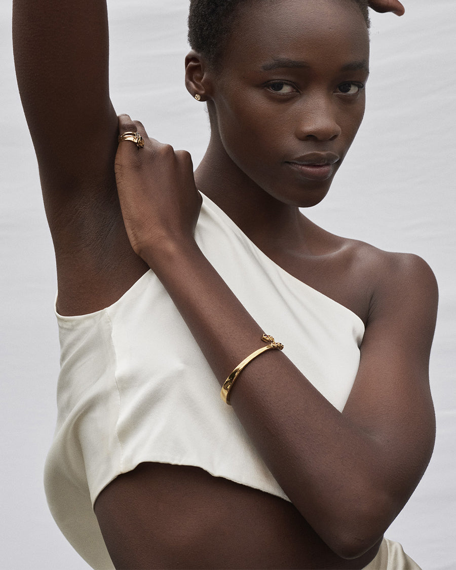 Visionary Bangle Smoky Quartz Gold