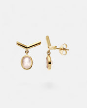 Visionary Ohrstecker Rosenquarz Gold