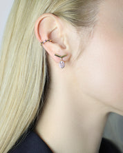 Visionary Earrings Rose Quartz Gold