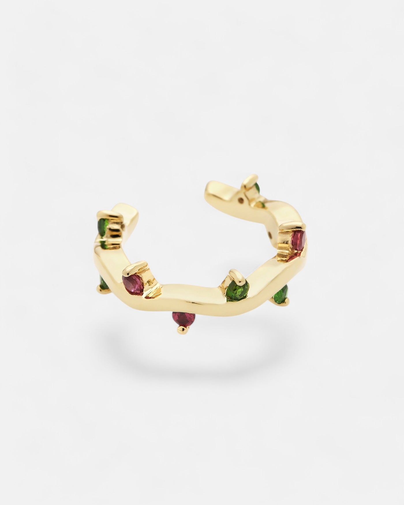 Cit'azone pink-grün - Ear cuff Rhodolith Gold