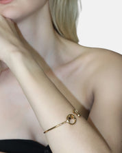 Heroic Bangle Smoky Quartz Gold