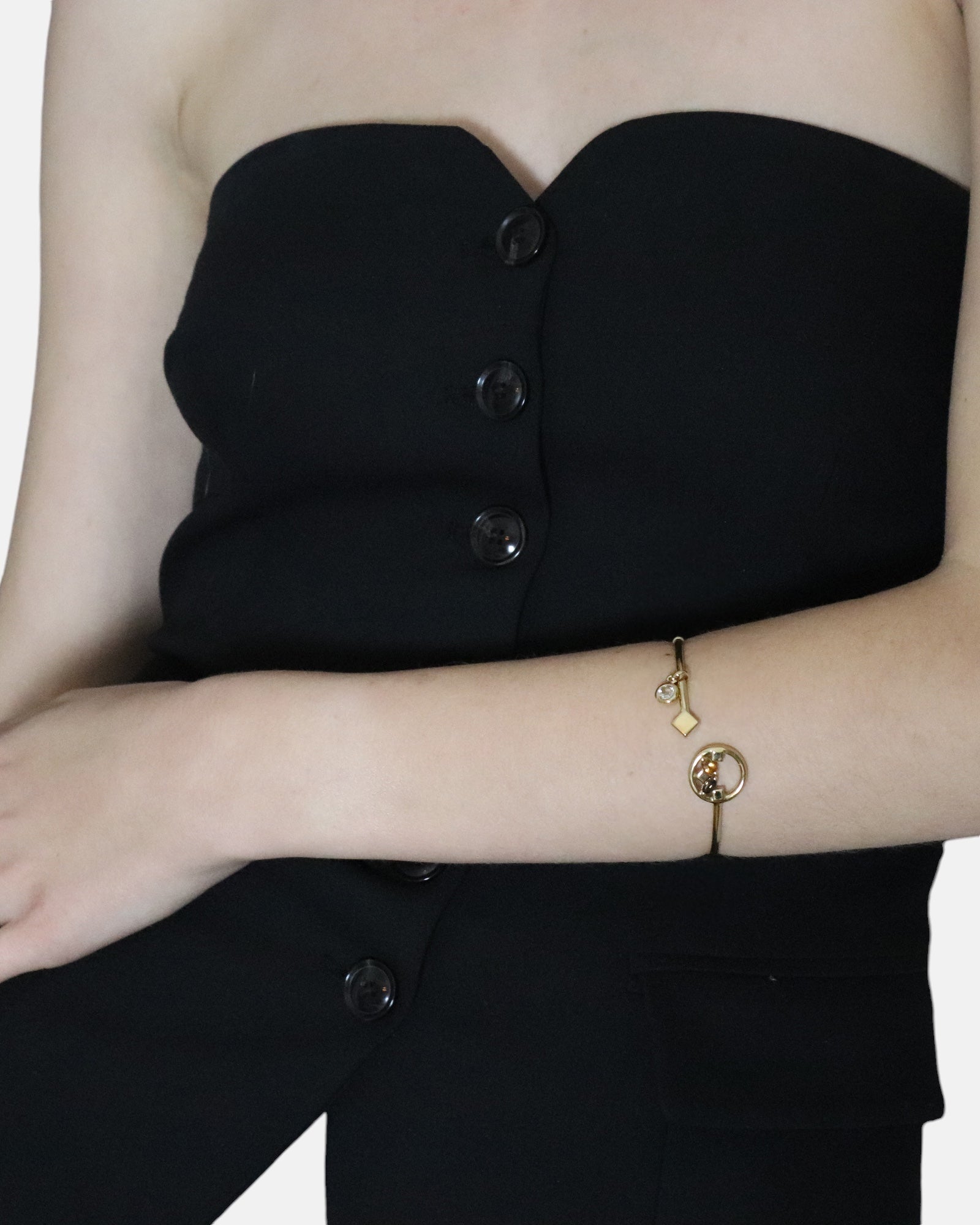Heroic Bangle Smoky Quartz Gold