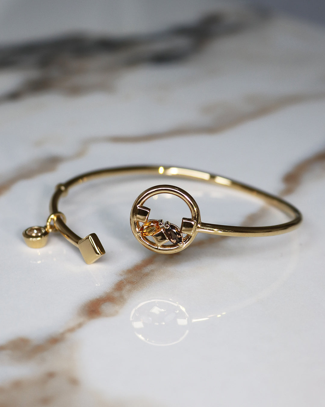 Heroic Bangle Smoky Quartz Gold