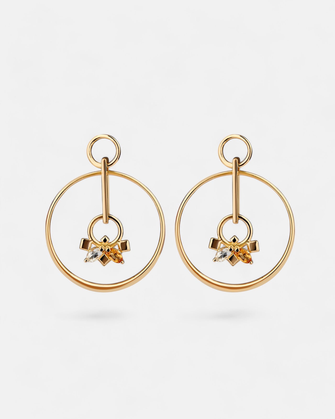 Infinite Hoop Earrings Citrine Gold