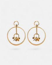 Infinite Hoop Earrings Citrine Gold