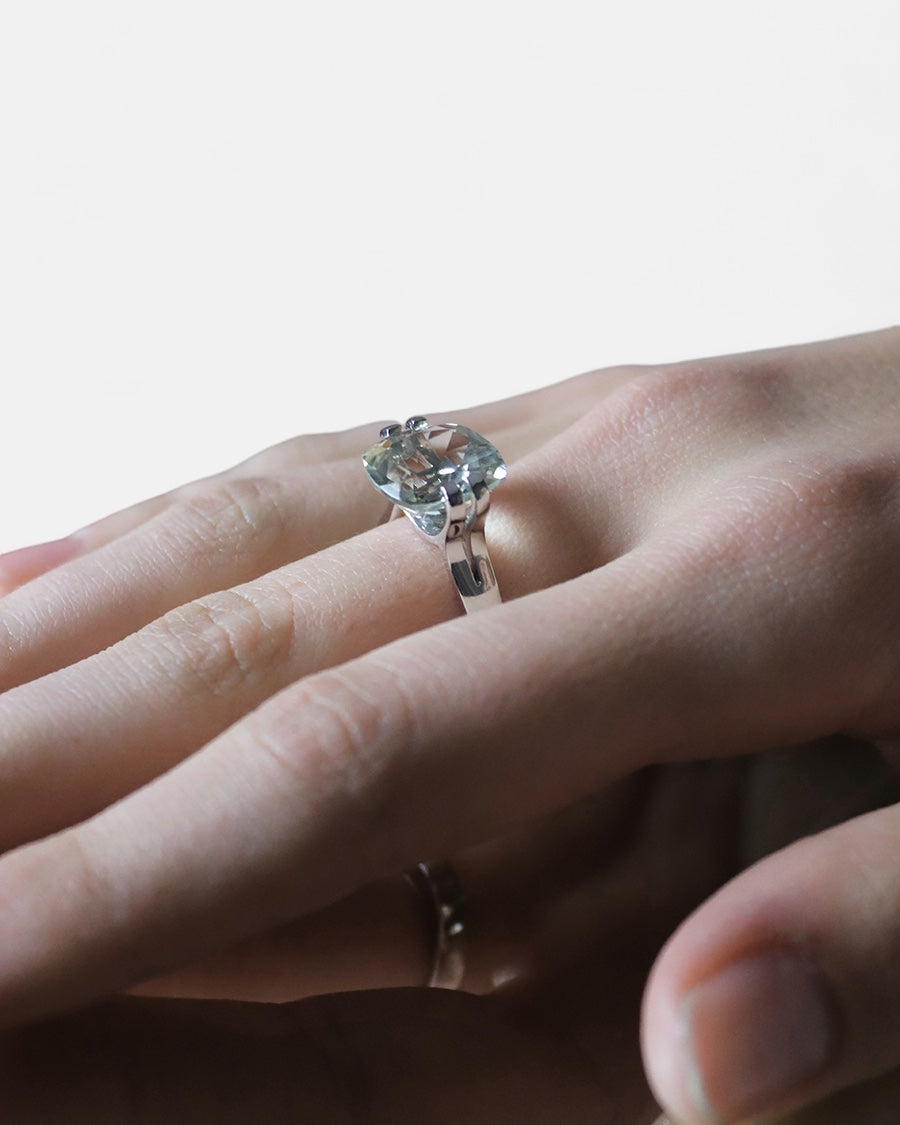 My Brilliant Ring green amethyst silver
