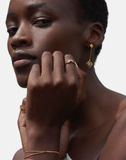 Sparkling earrings green amethyst gold