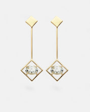 Sparkling earrings green amethyst gold