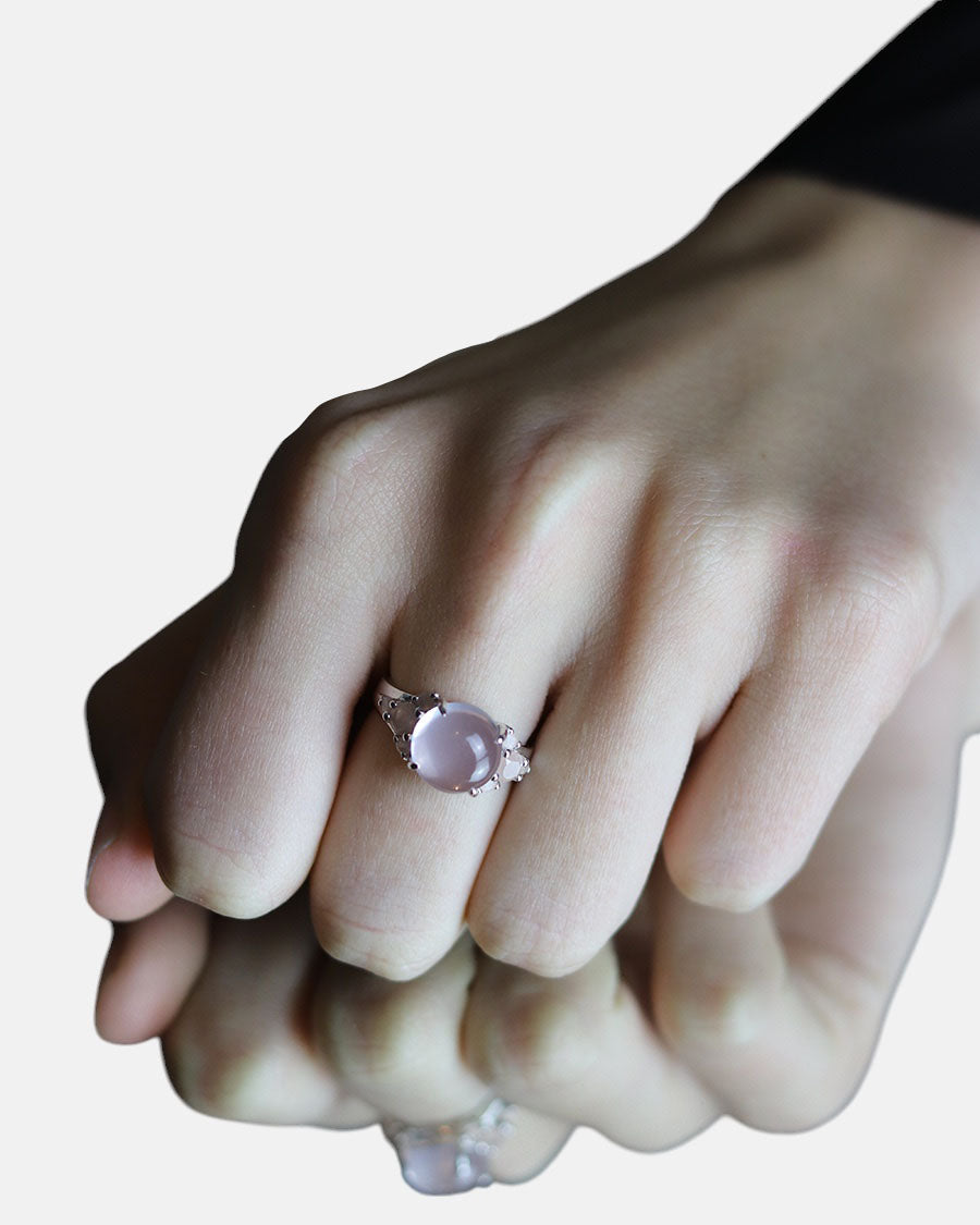 Blooming Ring Silber Rosenquarz
