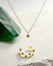 Creative Flow Set – Chromdiopsid Halskette & Earcuff für Inspiration & frische Ideen