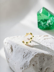 Cit'azone grün - Ear cuff Chromdiopsid Gold