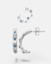 Topas Ohrschmuck Set – Earcuff & Rhodolith Ohrringe für Klarheit & Selbstvertrauen