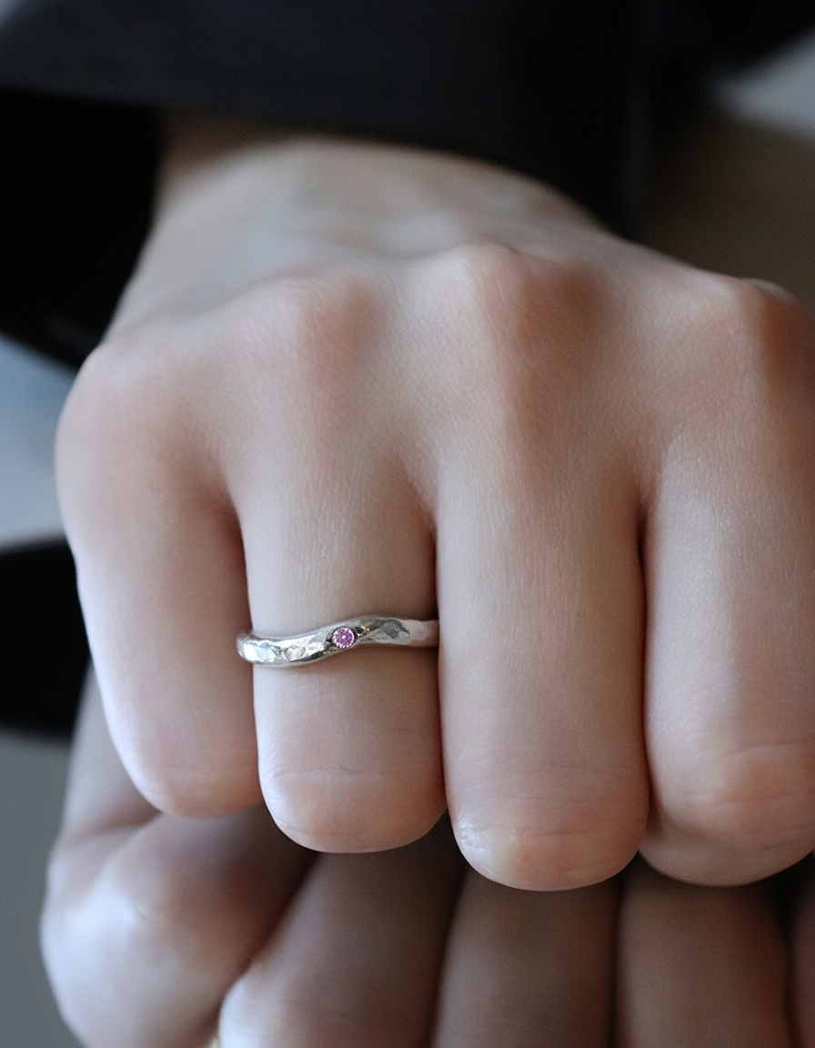 Personalised Hidden Inner Strength Ring Hammered