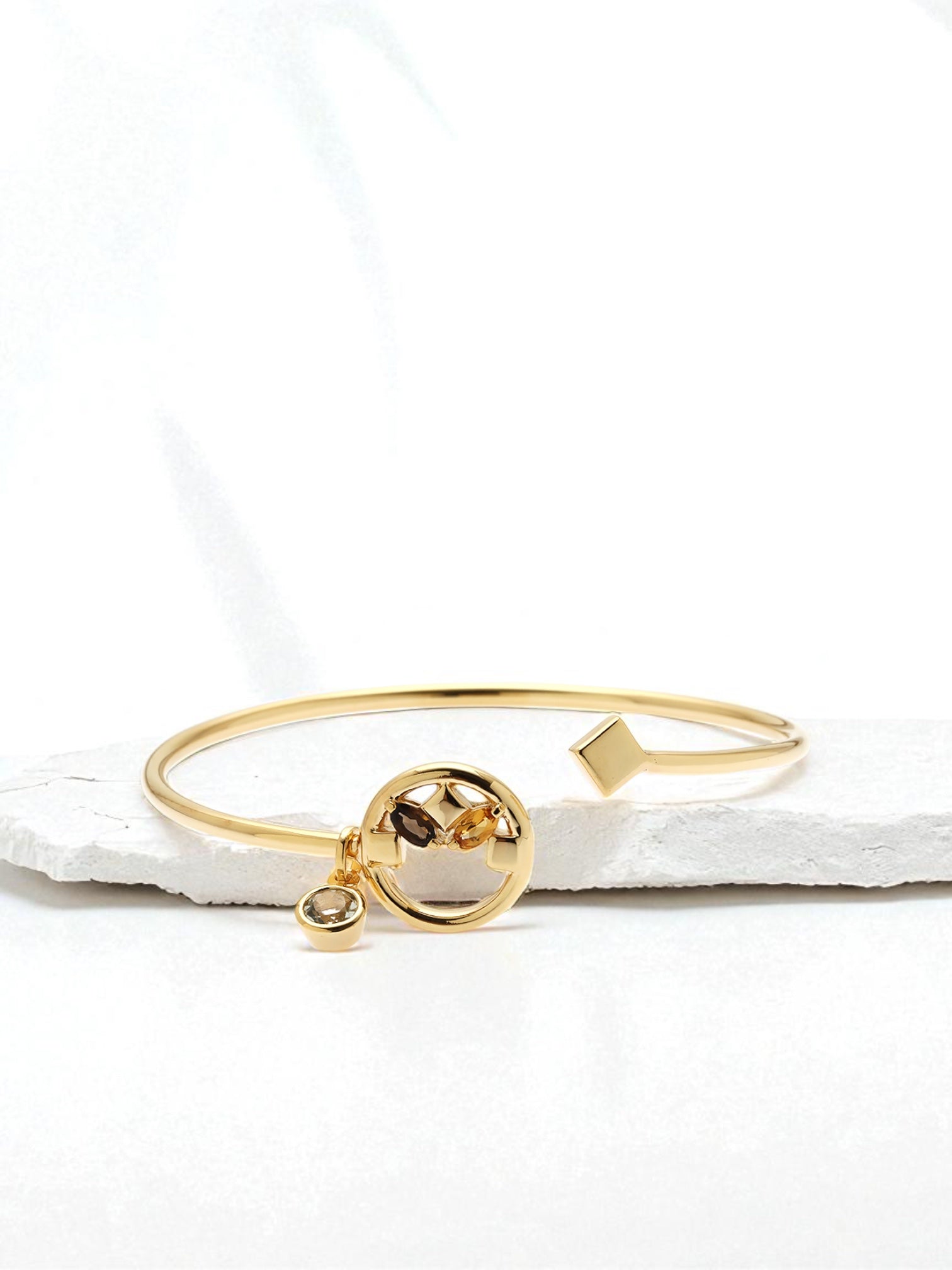 Heroic Bangle Smoky Quartz Gold