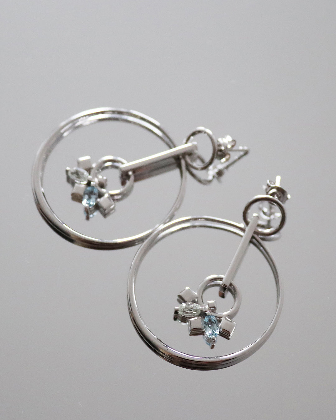Infinite Hoop Earrings Topaz Silver
