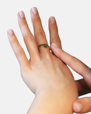 Pioneering ring chrome diopside gold