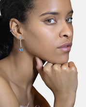 Sparkling Earrings Topaz Silver