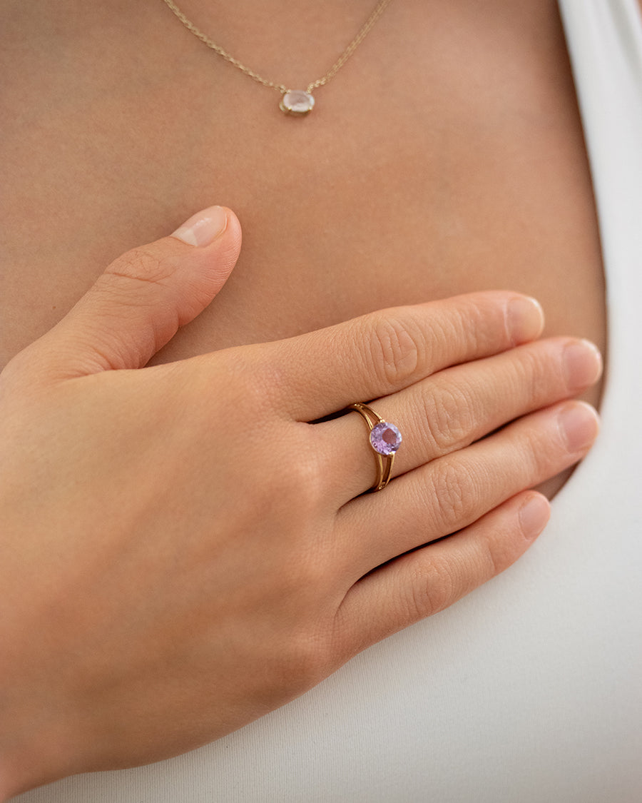 Intention Ring Amethyst - Konzentration Gold - Vorbestellung möglich