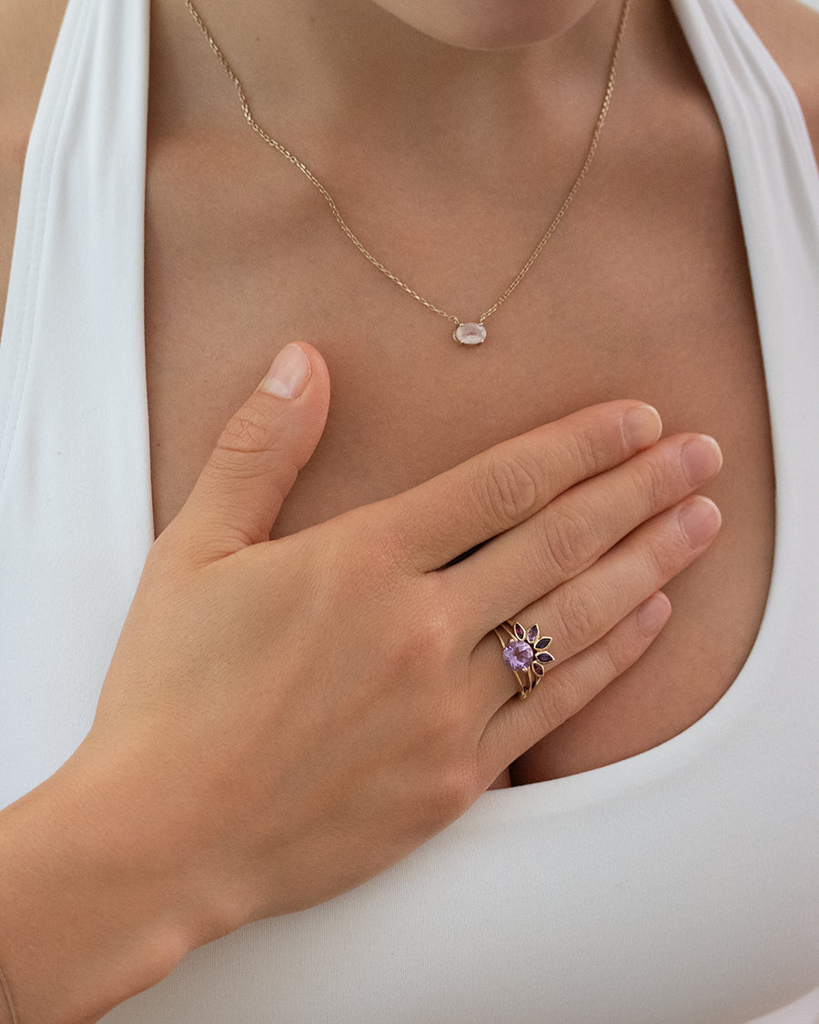 Intention Ring Amethyst - Konzentration Gold - Vorbestellung möglich