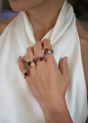 Intention Ring Amethyst - Konzentration Gold - Vorbestellung möglich