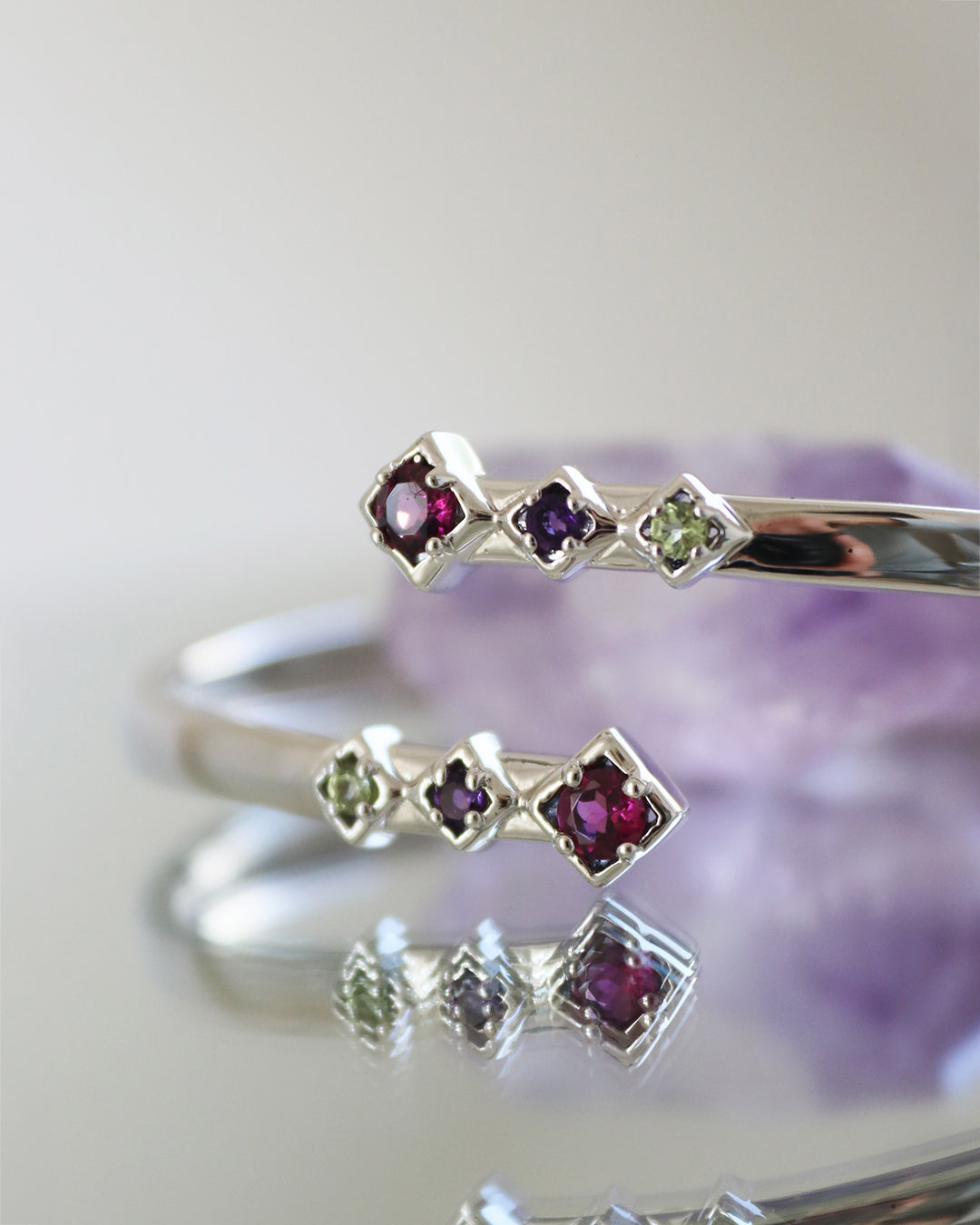 Visionary Bangle Silver Rhodolite