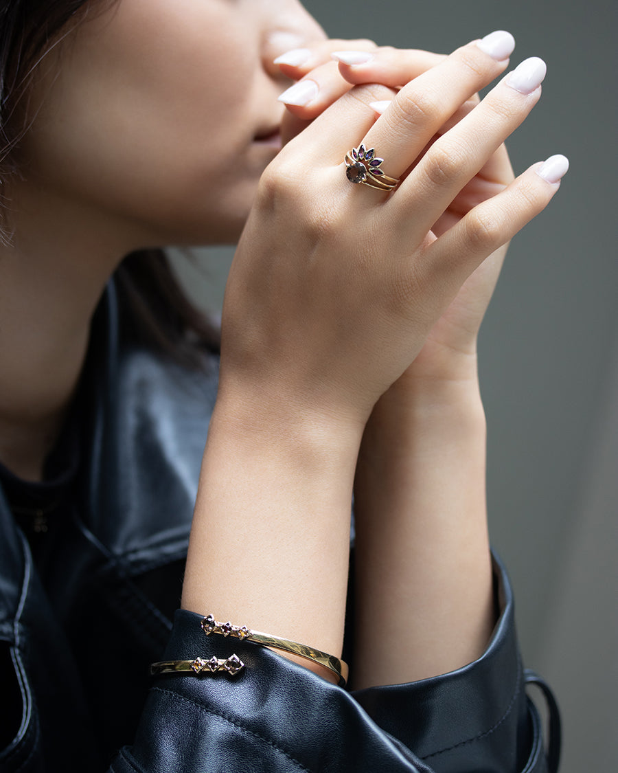 Visionary Armreif Rauchquarz Gold