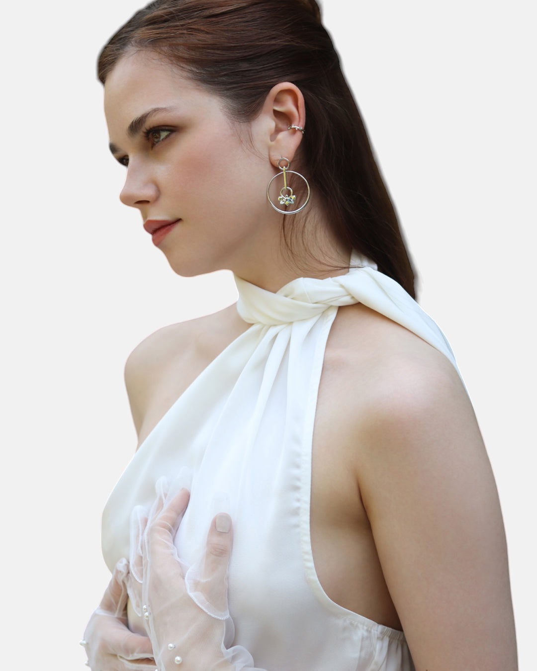 Infinite Hoop Earrings Topaz Silver