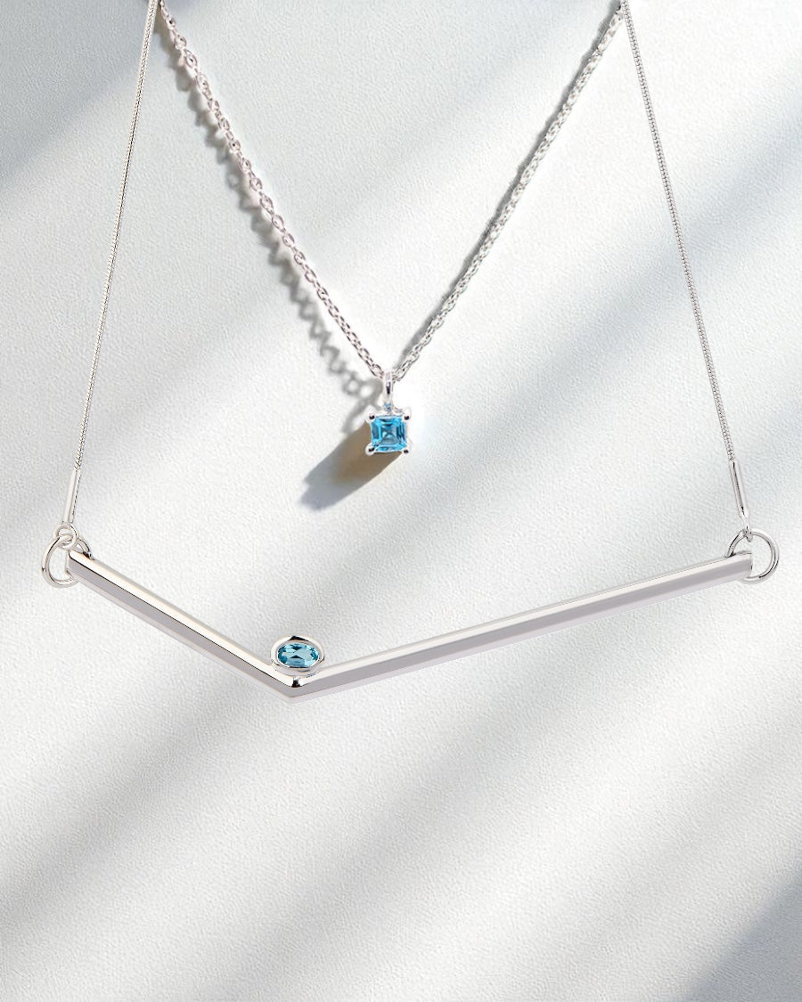 Transforming Topaz Halsketten-Set – Klarheit & Kommunikation im Duo